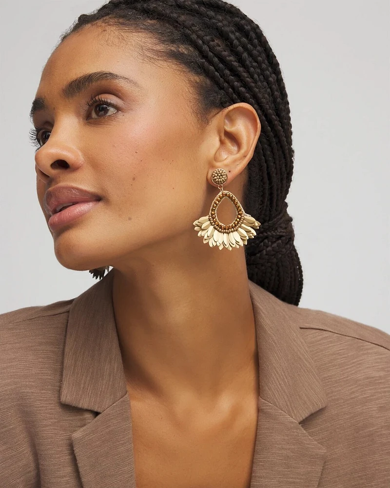 No Droop™ Gold Tone Fan Drop Earrings