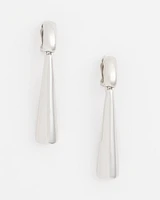No Droop® Silver Tone Linear Clip-On Earrings