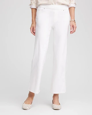 No Stain Pull-On Straight Cropped Jeans
