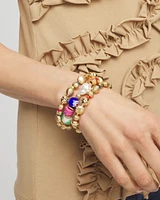 Shell & Pearl Stretch Set of Three Bracelets