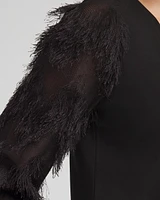 Fringe Sleeve Ponte Top