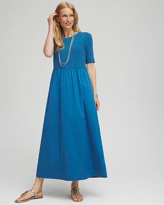 Knit Woven Mix Maxi Dress