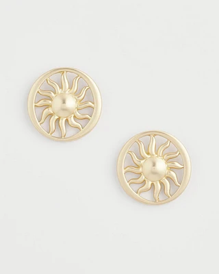 Golden Sun Medallion Earrings