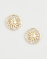 Golden Sun Medallion Earrings