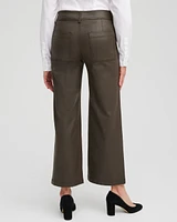 Petite Coated Wide Leg Cropped Denim