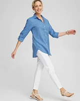 No-Stain White Denim Ankle Jeggings