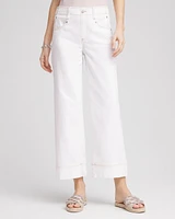 No Stain Pull-On Wide Leg Cropped Jeans