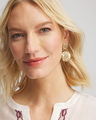 No Droop® Gold-Tone Medallion Earrings