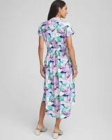 Hammered Rayon Midi Shirtdress
