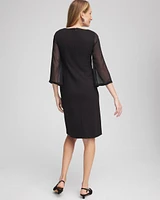 Feather Cuff Sleeve Dress