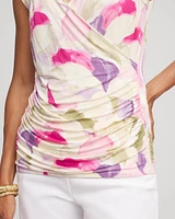Watercolor Print Surplice Top