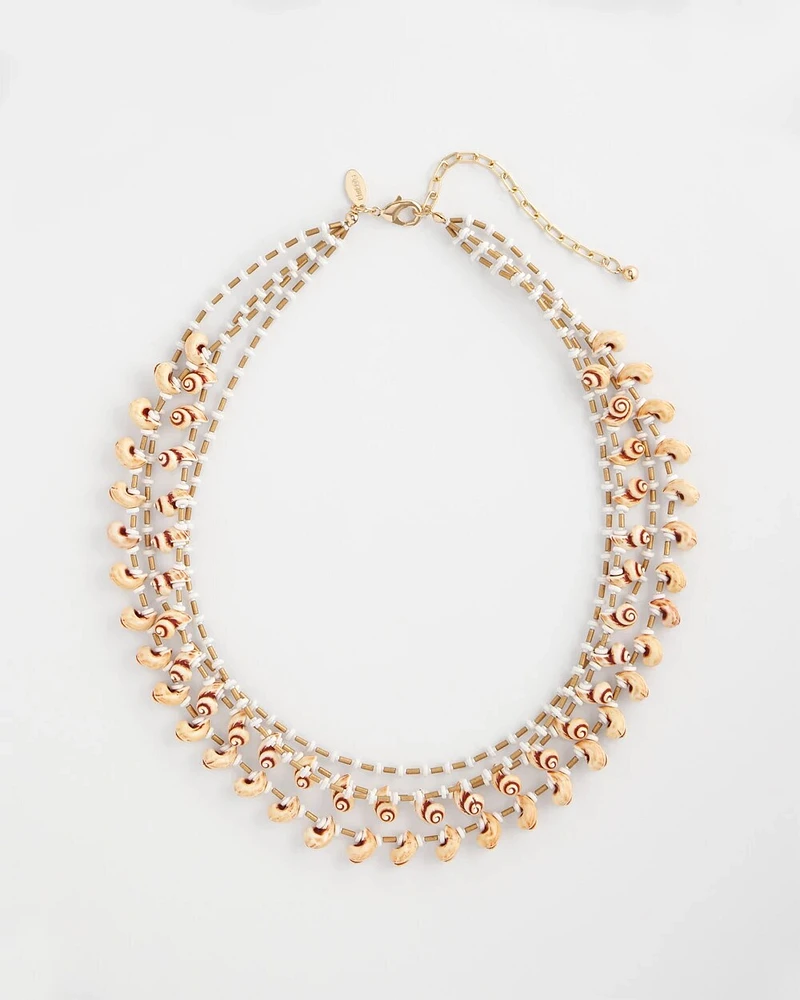 Multi-Strand Sundial Shell Necklace