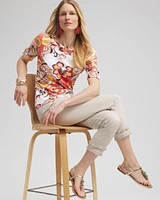 Paisley Elbow Sleeve Cotton Tee