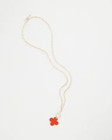 Orange Reversible Pendant Necklace