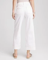 No Stain Pull-On Wide Leg Cropped Jeans