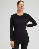 Zipper Detail Tunic Sweater
