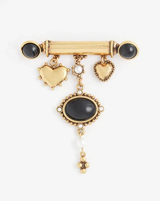 Mixed Metal Heart Brooch