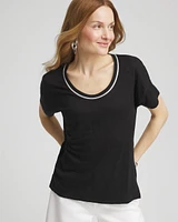 Sweater Trim Linen Tee