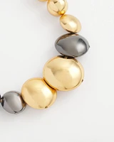 Mixed Metal Sphere Bib Necklace