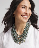 Tropical Tonal Seed Bead Bib Necklace