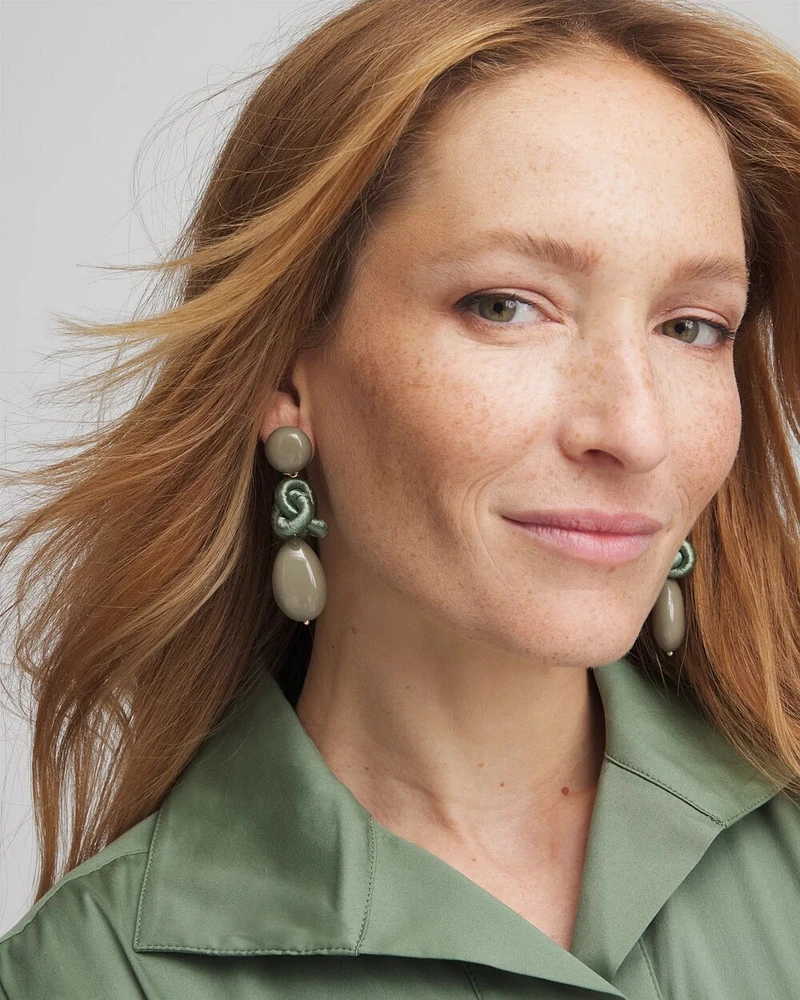 Olive Teardrop Earrings