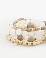 Neutral Stretch Set of Five Bracelets