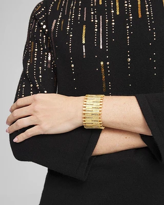 Brushed Gold Tone Stretch Bracelet