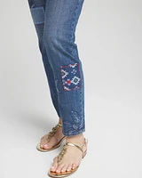 Girlfriend Patchwork Ankle Jeans