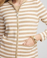 Zenergy® Luxe Striped Hooded Cardigan