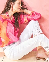 Brigitte™ Pull-On Cutwork Cropped Pants