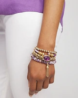 Purple Agate Stone Stretch Bracelet