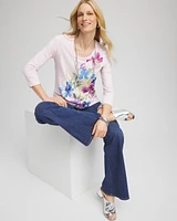 Floral Slub Scoop Neck Tee