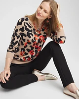 Embroidered Leopard Jacquard Sweater