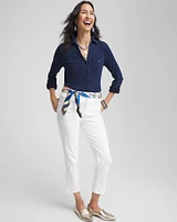 Collared Henley Denim Top