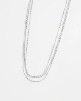 Multi Strand Blue & Silver Tone Necklace