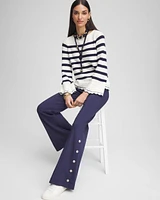 Striped Eyelet Pointelle Pullover