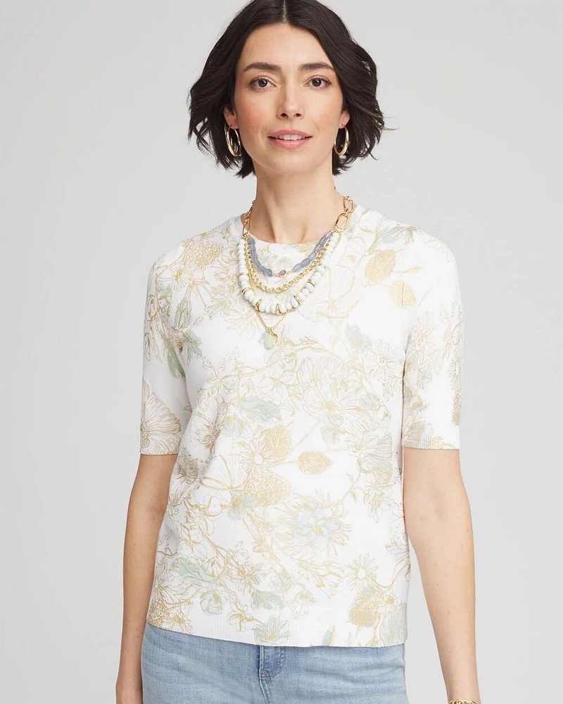 Gold Foil Cotton Sweater Tee