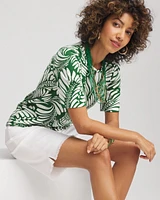 Palm-Frond-Motif Classic-Fit Pima Tee