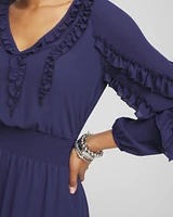 Ruffle Detail Smock Waist Dress