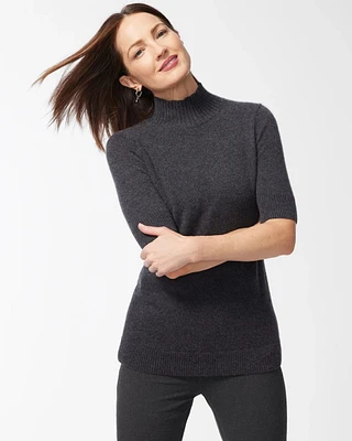 Cashmere Elbow Sleeve Pullover Sweater