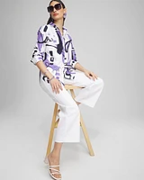 No Iron™ Stretch Abstract Print 3/4 Sleeve Shirt