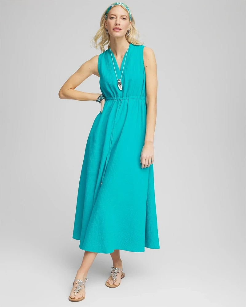 Sleeveless Maxi Gauze Dress