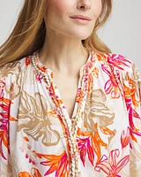 Floral Braided Batwing Blouse