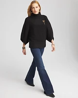 Mock Neck Dolman Sleeve Sweater Poncho