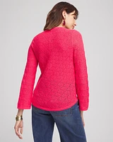 Cashmere-Blend Pointelle Pullover Sweater