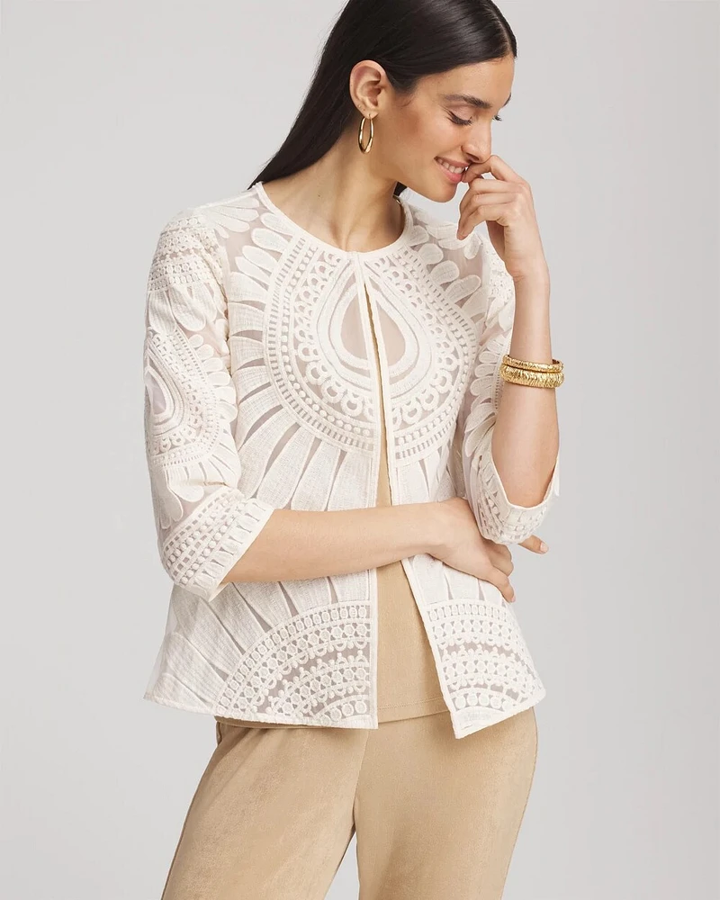Travelers™ Collection Embroidered 3/4 sleeve Jacket