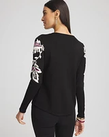 Floral Intarsia Pullover Sweater