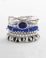 Silver Tone Agate Stretch Bracelet