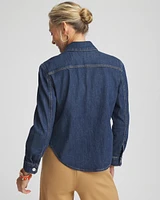 Cropped Denim Shacket