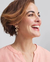 No Droop® Gold Tone Floral Drop Earrings